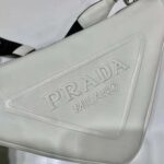 Prada Women Leather Triangle Shoulder Bag-White – Image 7