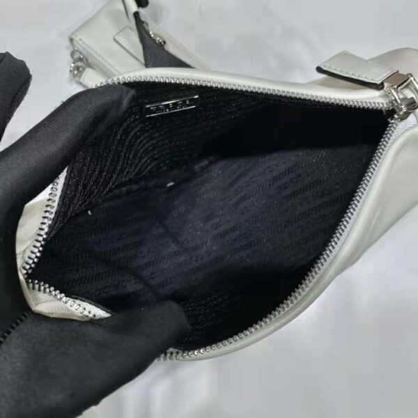 Prada Women Leather Triangle Shoulder Bag-white (7)