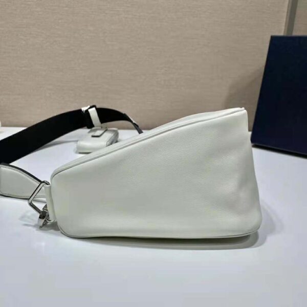 Prada Women Leather Triangle Shoulder Bag-white (8)