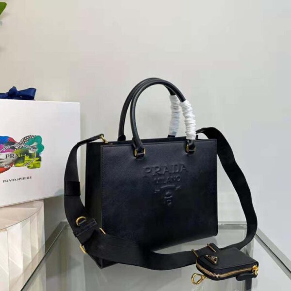 Prada Women Medium Saffiano Leather Handbag-Black (4)