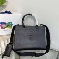 Prada Women Medium Saffiano Leather Handbag-Black (1)
