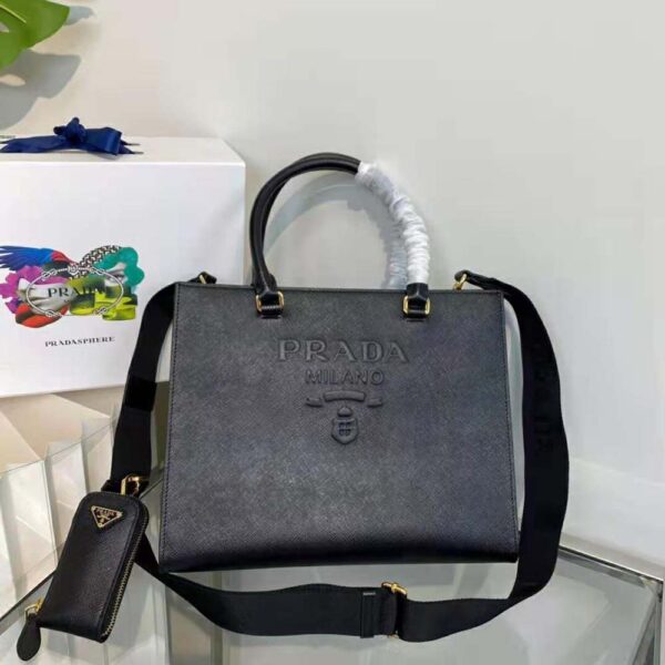 Prada Women Medium Saffiano Leather Handbag-Black (5)