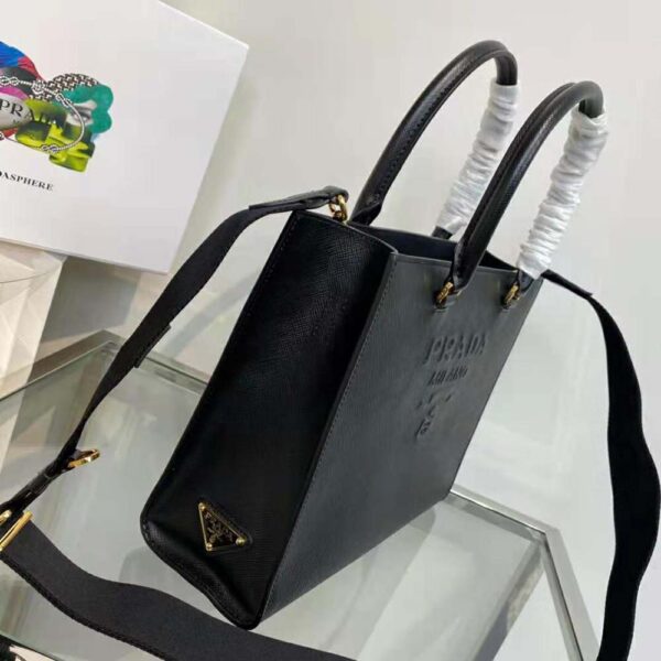 Prada Women Medium Saffiano Leather Handbag-Black (6)