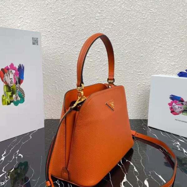 Prada Women Medium Saffiano Leather Prada Matinée Bag-orange (4)
