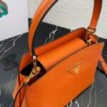 Prada Women Medium Saffiano Leather Prada Matinee Bag-Orange - Image 7
