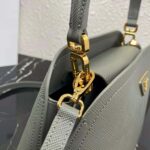 Prada Women Medium Saffiano Leather Prada Matinee Bag-Grey - Image 7
