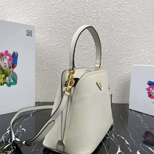 Prada Women Medium Saffiano Leather Prada Matinée Bag-white (4)