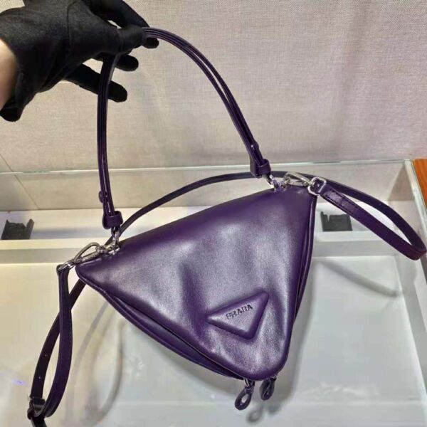 Prada Women Padded Nappa Leather Handbag-purple (5)