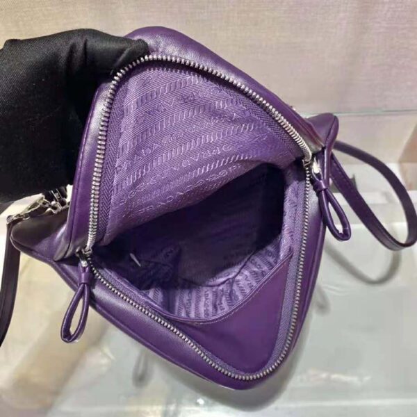 Prada Women Padded Nappa Leather Handbag-purple (8)