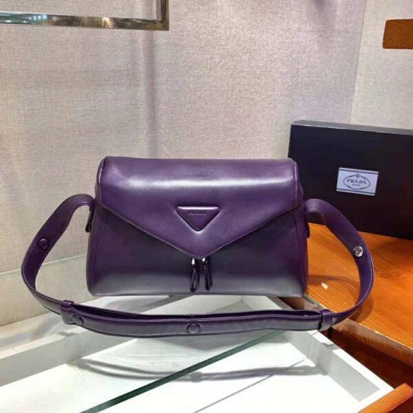 Prada Women Padded Nappa Leather Prada Signaux Bag-purple (3)