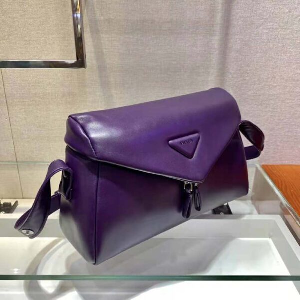 Prada Women Padded Nappa Leather Prada Signaux Bag-purple (5)