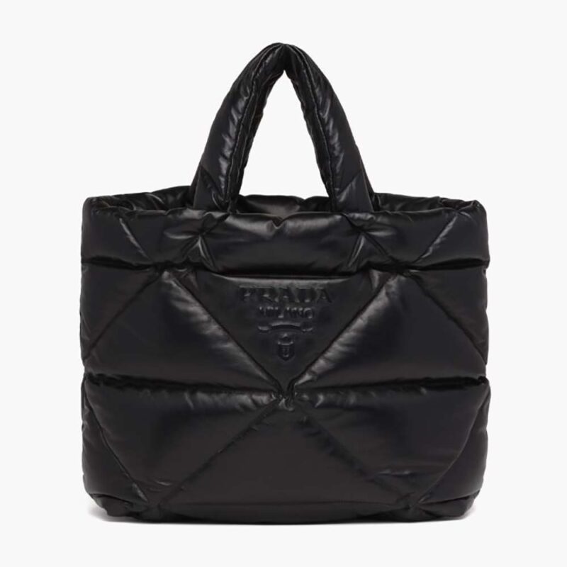Sac fourre-tout Prada en cuir nappa matelassé pour femme - Noir