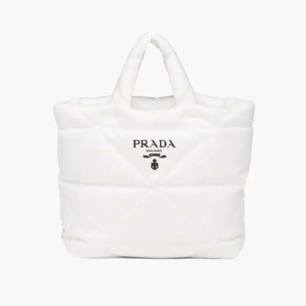 Prada Women Padded Re-Nylon Tote Bag-white (1)