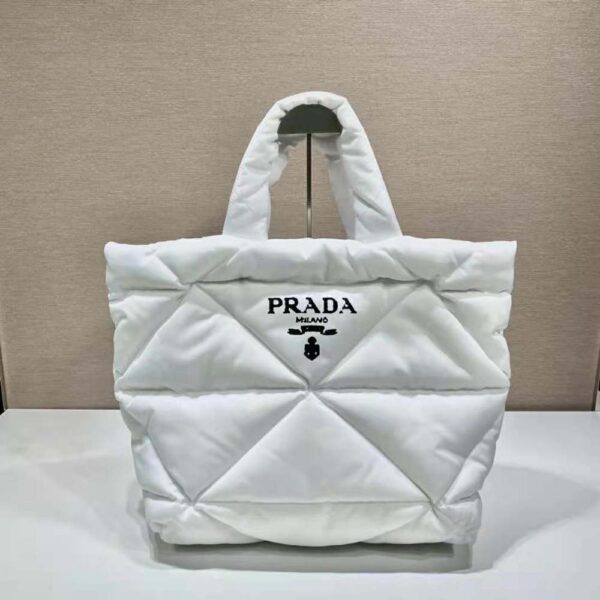 Prada Women Padded Re-Nylon Tote Bag-white (2)