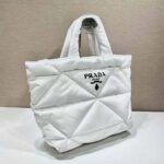 Prada Women Padded Re-Nylon Tote Bag-White - Image 3
