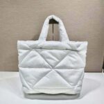 Prada Women Padded Re-Nylon Tote Bag-White - Image 4
