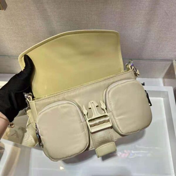 Prada Women Pocket Nylon and Brushed Leather Bag (5)