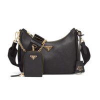 Prada Women Prada Re-Edition 2005 Saffiano Leather Bag-Black