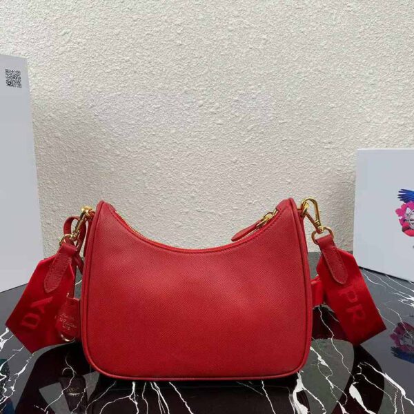 Prada Women Prada Re-Edition 2005 Saffiano Leather Bag-red (3)