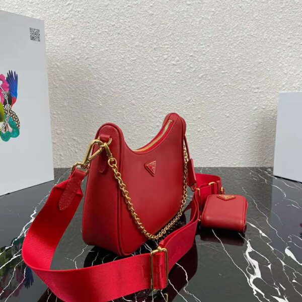 Prada Women Prada Re-Edition 2005 Saffiano Leather Bag-red (4)