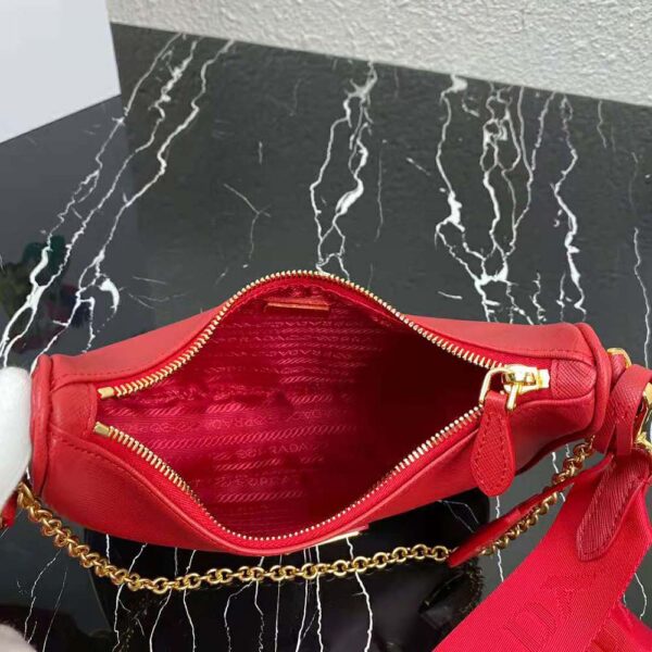 Prada Women Prada Re-Edition 2005 Saffiano Leather Bag-red (6)