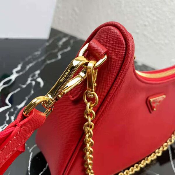 Prada Women Prada Re-Edition 2005 Saffiano Leather Bag-red (8)