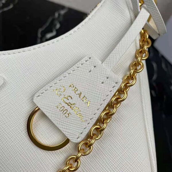 Prada Women Prada Re-Edition 2005 Saffiano Leather Bag-white (10)