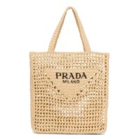 Prada Women Raffia Tote Bag-beige (1)