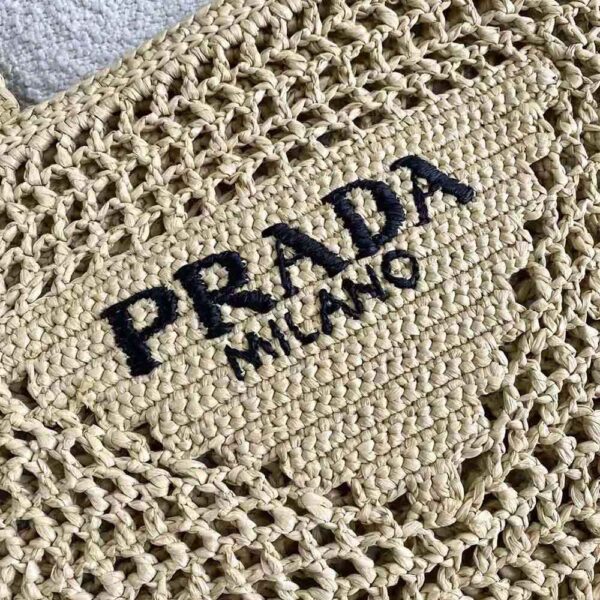 Prada Women Raffia Tote Bag-beige (6)