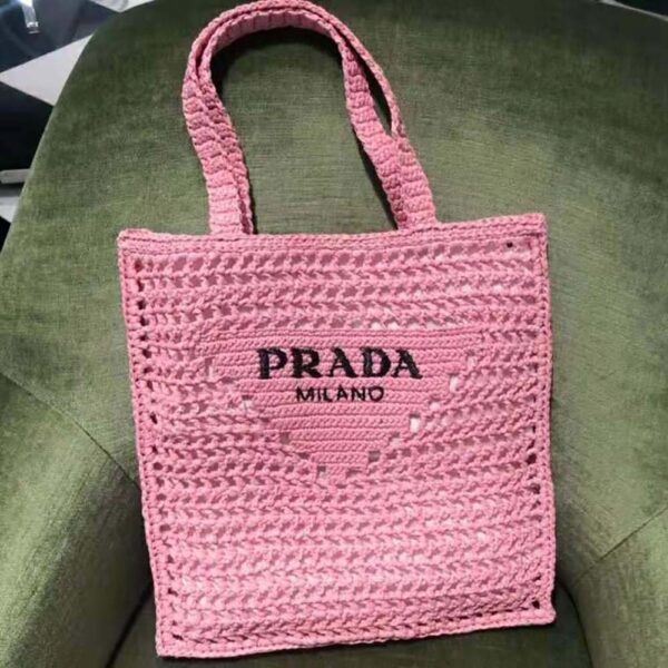 Prada Women Raffia Tote Bag-pink (2)