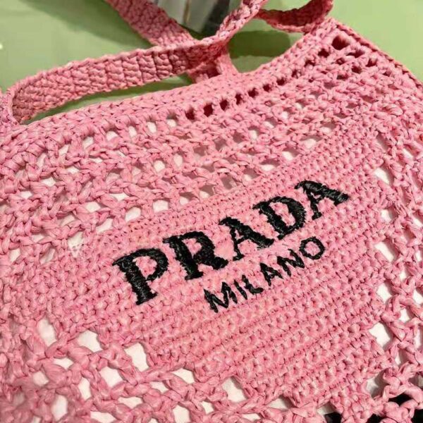 Prada Women Raffia Tote Bag-pink (5)