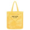 Prada Women Raffia Tote Bag-Yellow