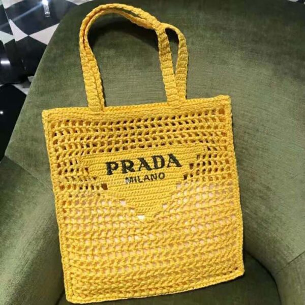Prada Women Raffia Tote Bag-yellow (2)