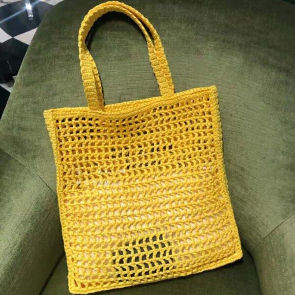 Prada Women Raffia Tote Bag-yellow (3)