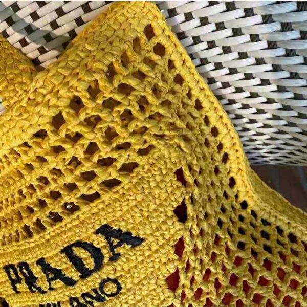 Prada Women Raffia Tote Bag-yellow (5)