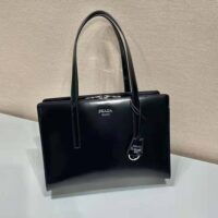 Prada Women Re-Edition 1995 Brushed-Leather Medium Handbag-Black (1)