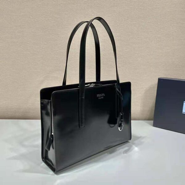Prada Women Re-Edition 1995 Brushed-Leather Medium Handbag-Black (8)