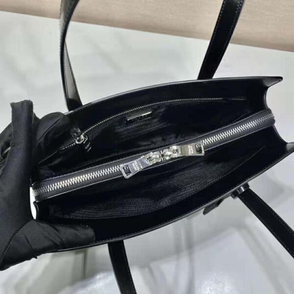Prada Women Re-Edition 1995 Brushed-Leather Medium Handbag-Black (9)