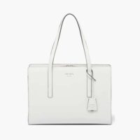 Prada Women Re-Edition 1995 Brushed-Leather Medium Handbag-White (1)