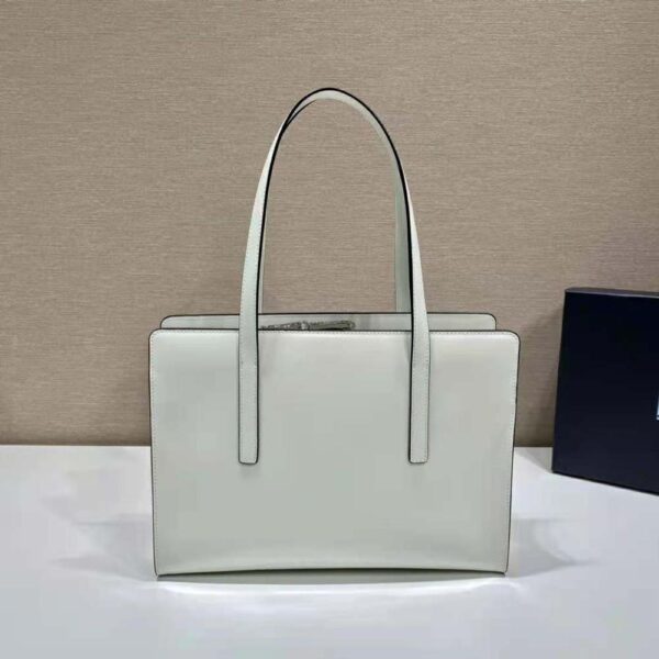 Prada Women Re-Edition 1995 Brushed-Leather Medium Handbag-White (8)