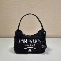 Prada Women Re-Edition 2000 Terry Mini-Bag-Black (1)