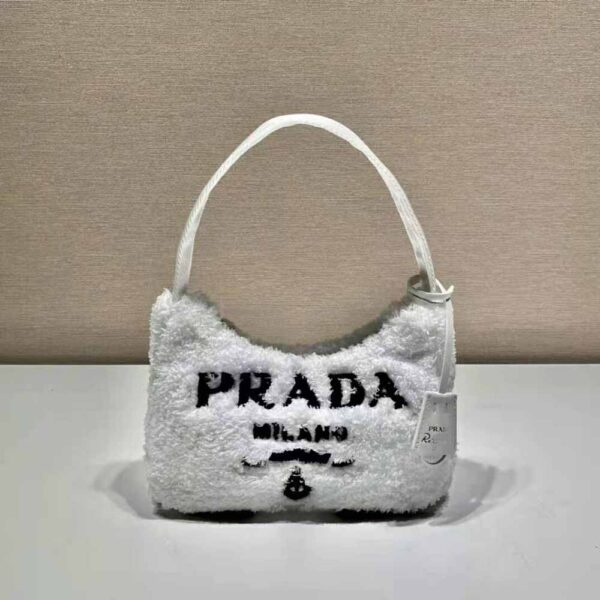 Prada Women Re-Edition 2000 Terry Mini-Bag-White (2)