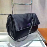 Prada Women Re-Nylon Large Padded Shoulder Bag-Black (1)