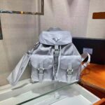 Prada Women Re-Nylon Medium Backpack-Silver – Image 2
