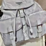 Prada Women Re-Nylon Medium Backpack-Silver – Image 7