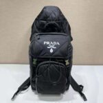 Prada Unisex Re-Nylon Padded Backpack with Hood-Black - Imagen 3