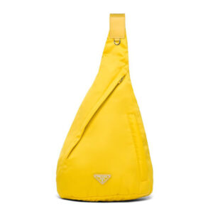 Prada Unisex Re-Nylon and Leather Backpack-Yellow