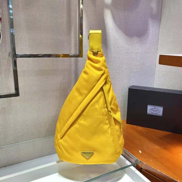 Prada Women Re-Nylon and Leather Backpack-Yellow (2)