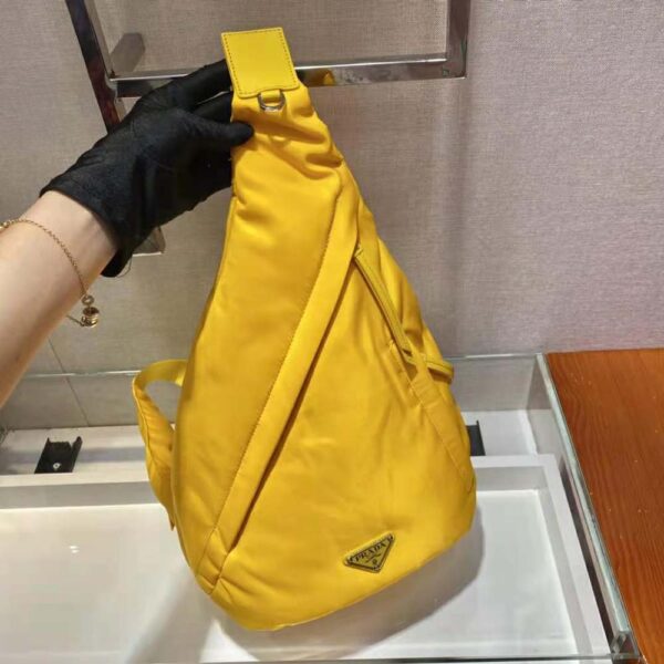 Prada Women Re-Nylon and Leather Backpack-Yellow (5)