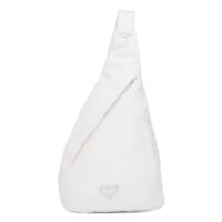 Prada Unisex Re-Nylon and Leather Backpack-White